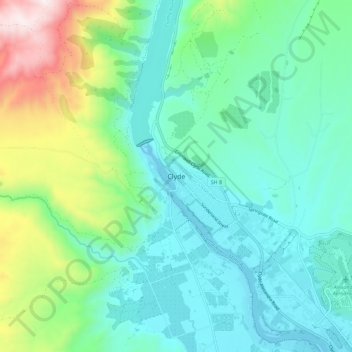 Clyde topographic map, elevation, terrain
