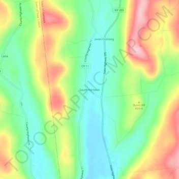 South Hartwick topographic map, elevation, terrain