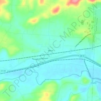 Marne topographic map, elevation, terrain