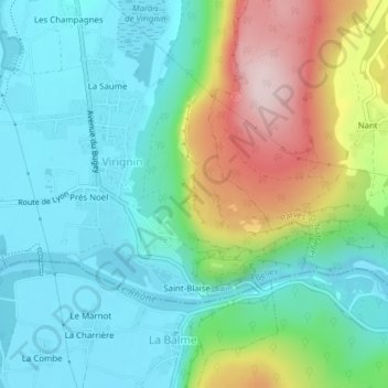 La Balme Noire topographic map, elevation, terrain