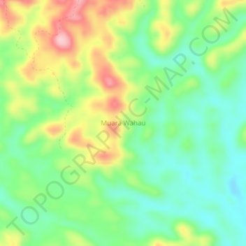 Muara Wahau topographic map, elevation, terrain