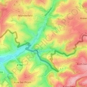 Weckerath topographic map, elevation, terrain