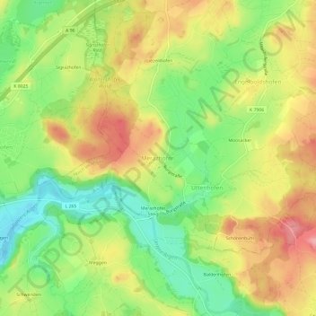 Merazhofen topographic map, elevation, terrain