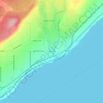 Lester Park topographic map, elevation, terrain