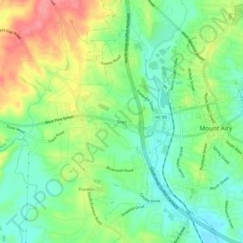 Toast topographic map, elevation, terrain