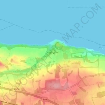Abercorn topographic map, elevation, terrain