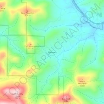 Owltown topographic map, elevation, terrain