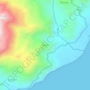 Sahan topographic map, elevation, terrain
