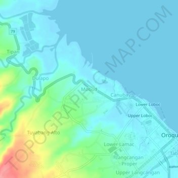 Mobod topographic map, elevation, terrain