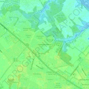 Fieldwood Addition topographic map, elevation, terrain