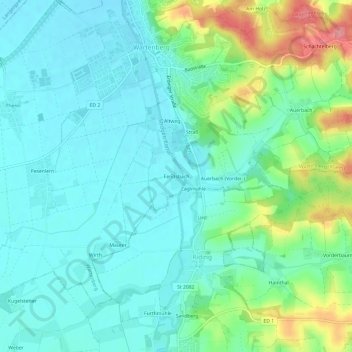 Fendsbach topographic map, elevation, terrain