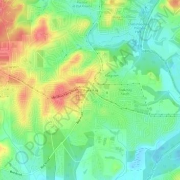 Shake Rag topographic map, elevation, terrain
