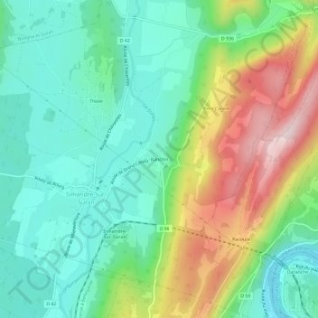 Banchin topographic map, elevation, terrain