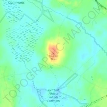 Bald Hill topographic map, elevation, terrain