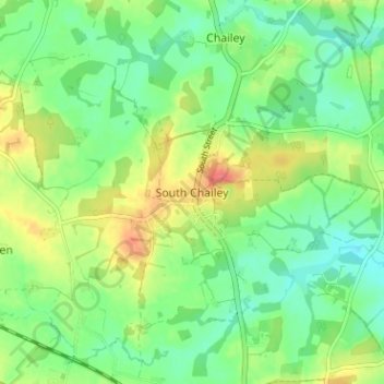 South Chailey topographic map, elevation, terrain