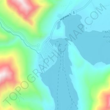 Waterton Park topographic map, elevation, terrain