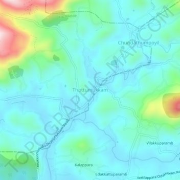 Thottumukkam topographic map, elevation, terrain