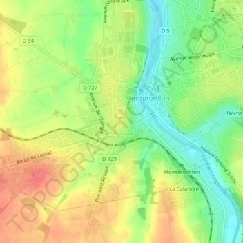 La Maison Dieu topographic map, elevation, terrain