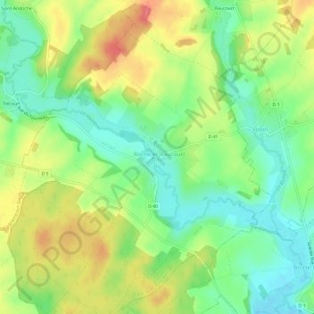 Roche topographic map, elevation, terrain