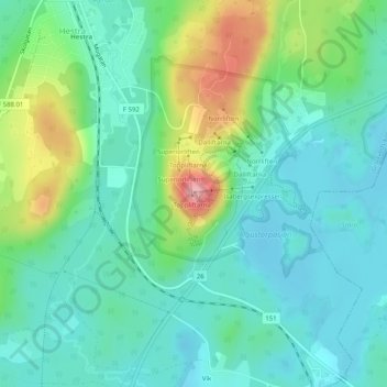 Isaberg topographic map, elevation, terrain
