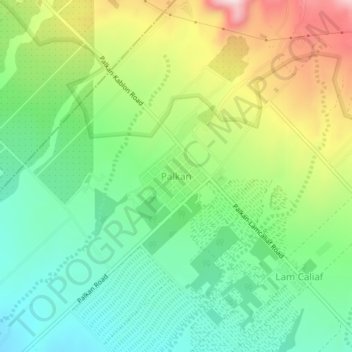 Palkan topographic map, elevation, terrain