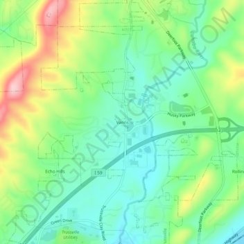 Vanns topographic map, elevation, terrain