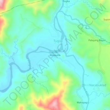 Alimpulos topographic map, elevation, terrain