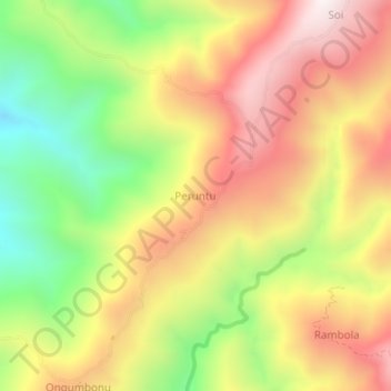 Peruntu topographic map, elevation, terrain