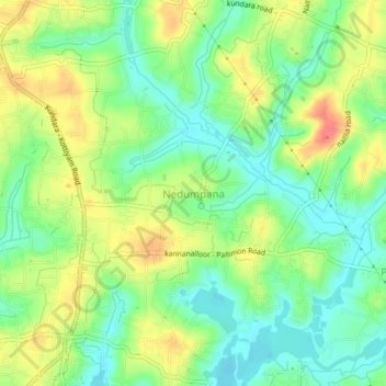 Nedumpana topographic map, elevation, terrain