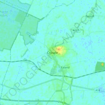 Crowle topographic map, elevation, terrain