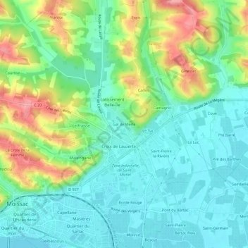 Gal de Merle topographic map, elevation, terrain