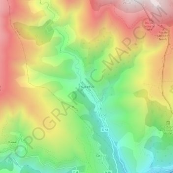 Thuir d'Évol topographic map, elevation, terrain