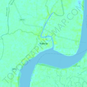 Mirzaganj topographic map, elevation, terrain