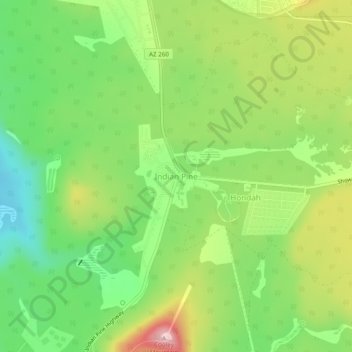 Indian Pine topographic map, elevation, terrain