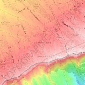 Luksuhin Ibaba topographic map, elevation, terrain