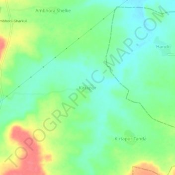 Kirtapur topographic map, elevation, terrain