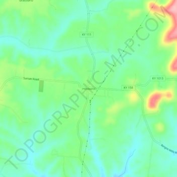 Hillsboro topographic map, elevation, terrain