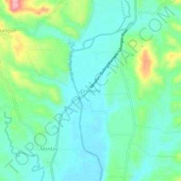 Grebona topographic map, elevation, terrain