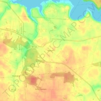 Bantam topographic map, elevation, terrain