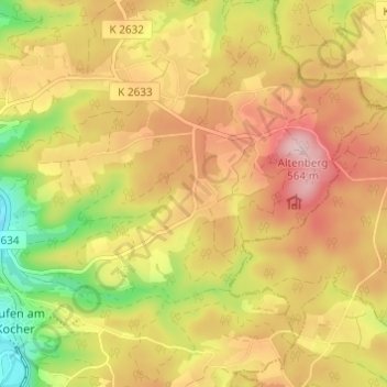 Grauhöfle topographic map, elevation, terrain