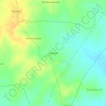 Suramala topographic map, elevation, terrain