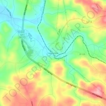 Talking Rock topographic map, elevation, terrain