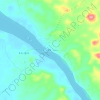 Ikot Okpora topographic map, elevation, terrain