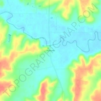Farlinville topographic map, elevation, terrain