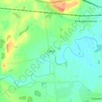 Cattal topographic map, elevation, terrain