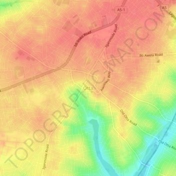 Otta topographic map, elevation, terrain