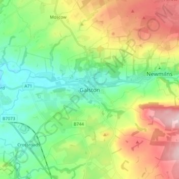 Galston topographic map, elevation, terrain