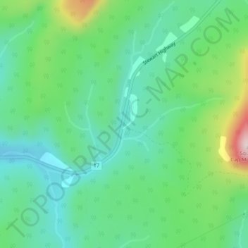 Squaw Cap topographic map, elevation, terrain