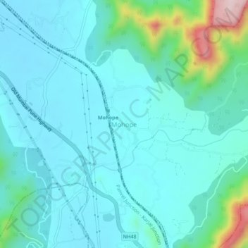 Mohope topographic map, elevation, terrain
