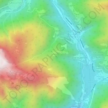 Bramezza topographic map, elevation, terrain